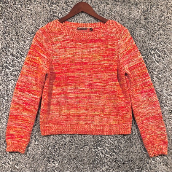 525 America Crew Neck Thick Knit Sweater / Heathered Orange / Women M - Picture 1 of 10